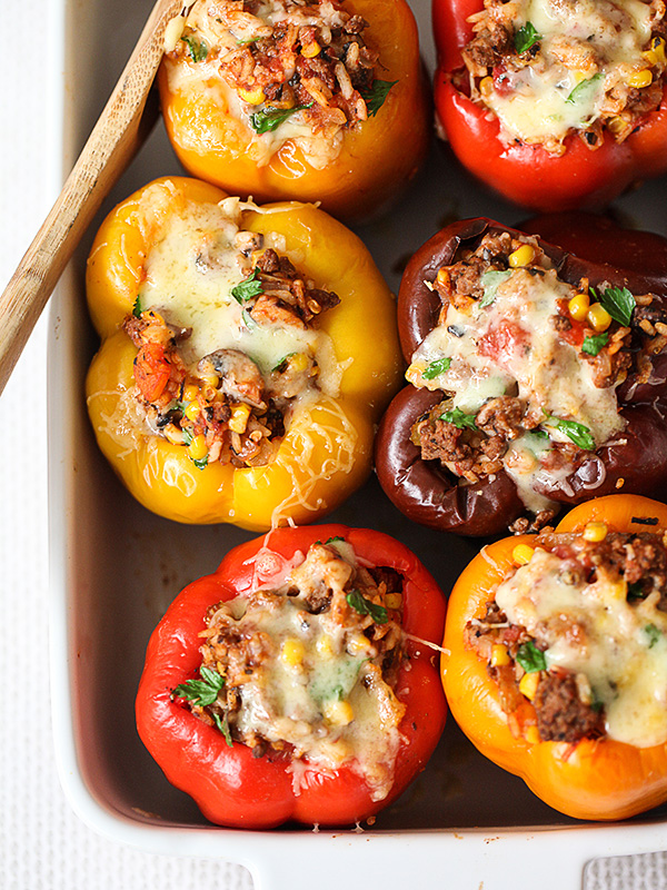 Stuffed peppers with ground beef