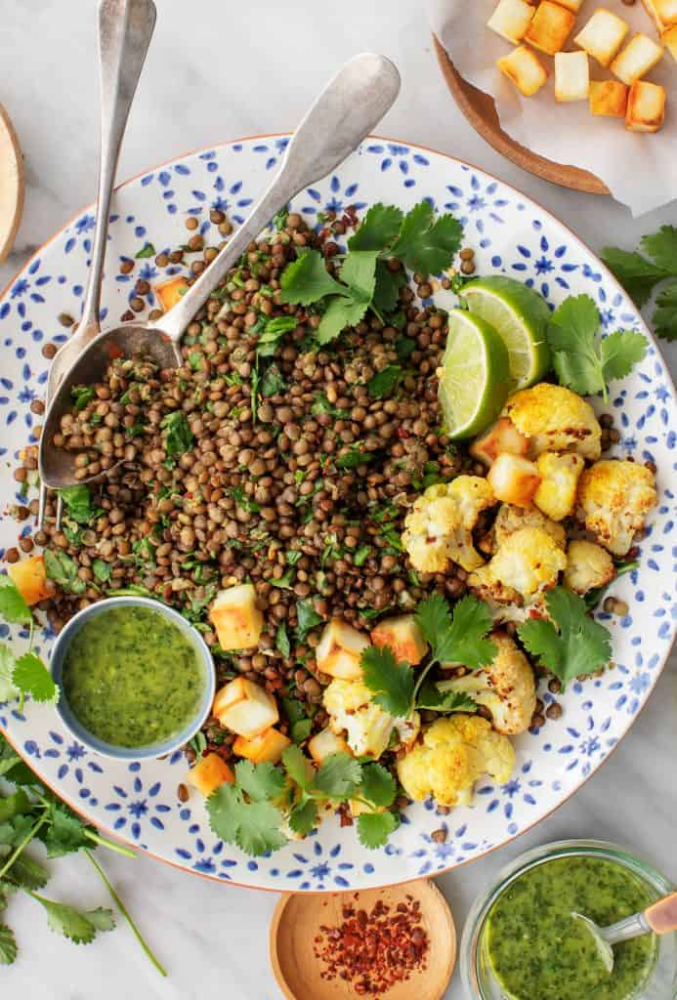 Curly lentil salad with love and lemon