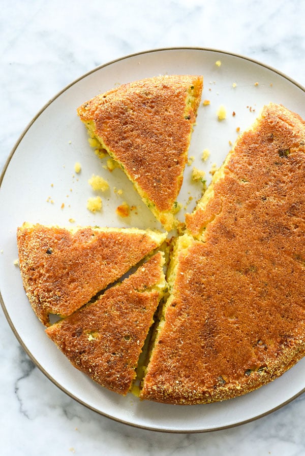 Skillet Cheddar and Jalapeño Cornbread from Foodie Crush - easy baked goods for christmas gifts
