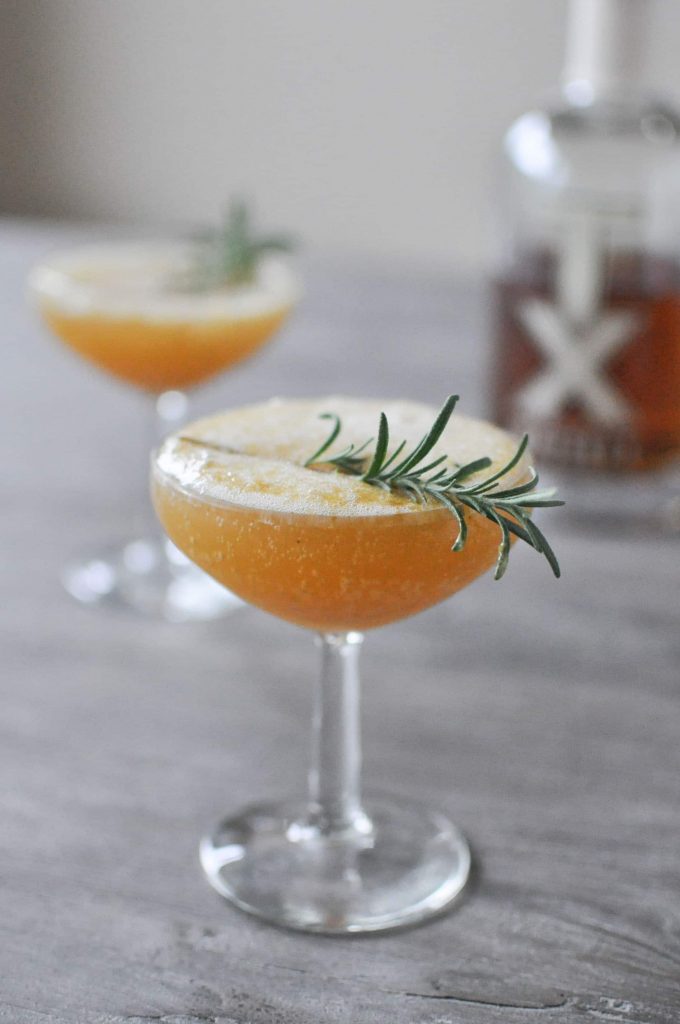 Bourbon Champagne Cocktail from Fed + Fit - Friendsmas Party Ideas
