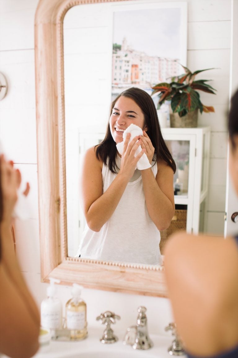 bathroom mirror, skincare, clean, beauty, best at-home peels