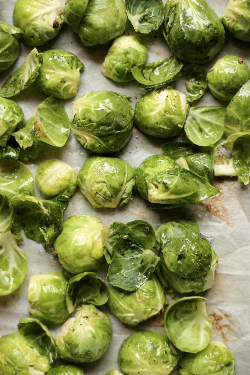 plant based reset - roasted carrot and brussels sprouts salad with lentils