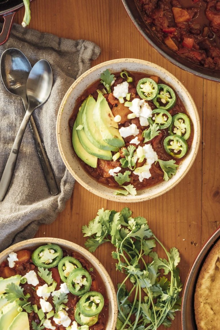 Vegetarian black beans & chili sweet potatoes