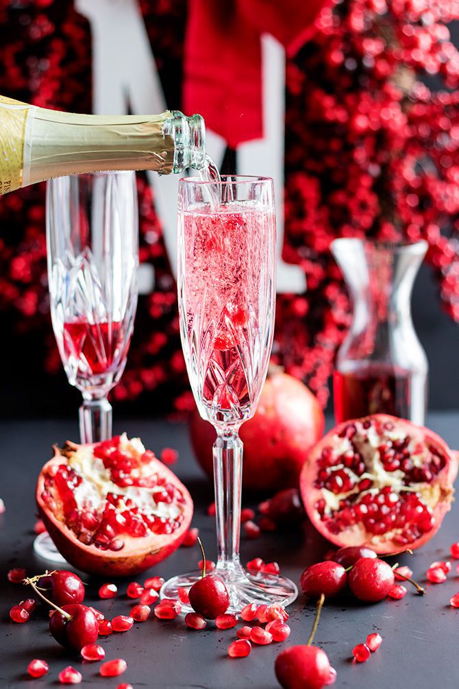 champagne cocktails_Cherry Pomegranate Champagne Cocktail