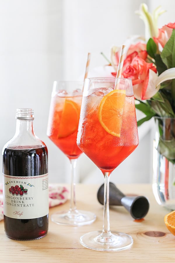 champagne cocktails_Lingonberry Aperol Spritz
