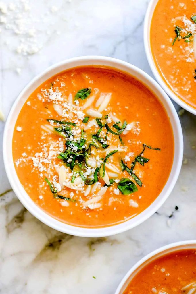 Tomato Basil Soup from Foodie Crush  - winter soup recipes
