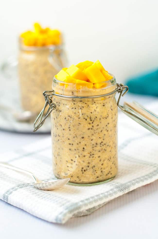 Mango Turmeric Night Oats with Kefir