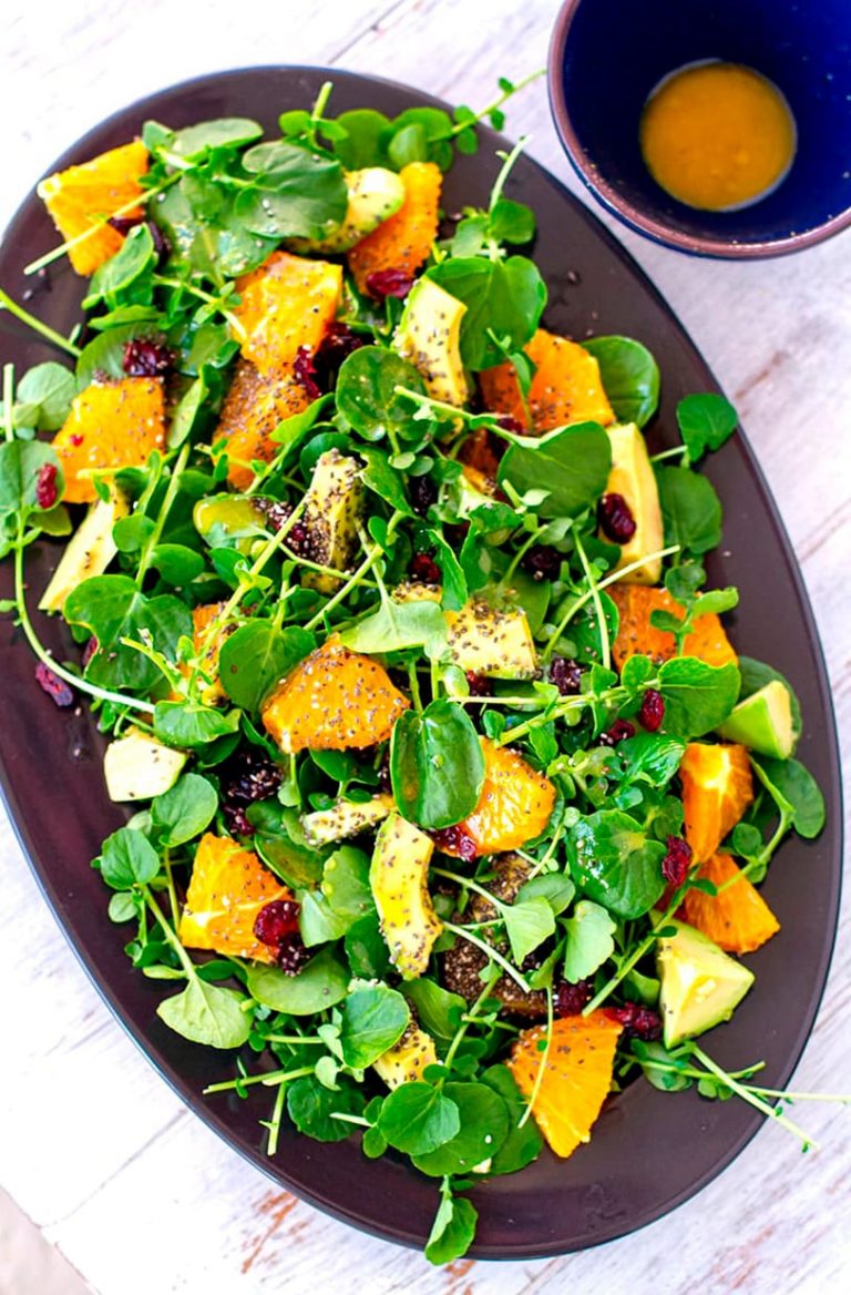 Watercress with Orange and Chia seeds