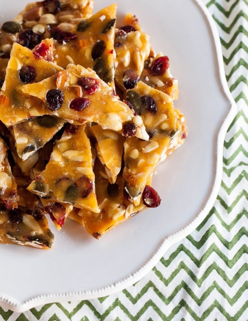 Holiday Fruit & Nut Brittle from The Kitchn - easy baked goods for christmas gifts
