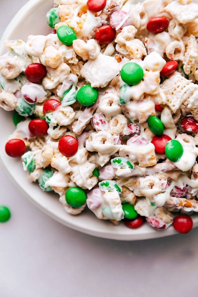 Christmas Snack Mix from Chelsea’s Messy Apron - easy baked goods for christmas gifts
