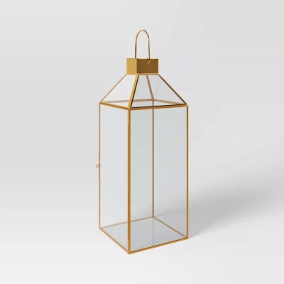 metal and glass christmas lantern