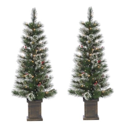 pre lit Christmas trees west elm