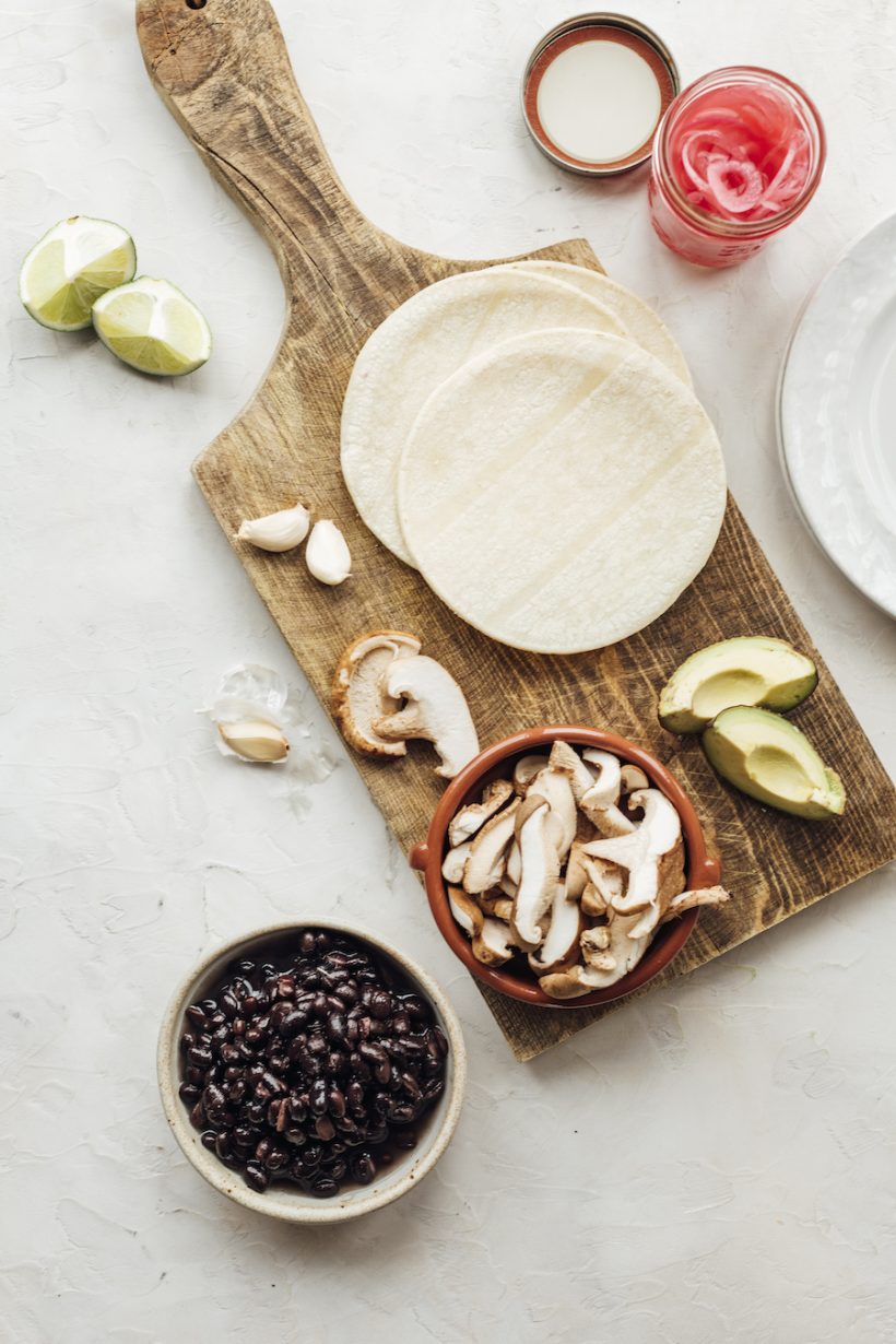 Mushroom and black bean pancakes are a delicious vegan plant-based dinner