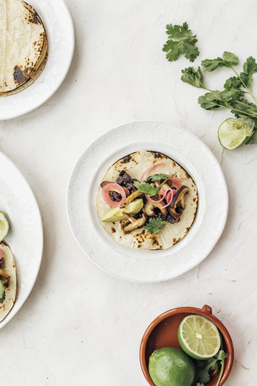 Mushroom and black bean pancakes are a delicious vegan plant-based dinner