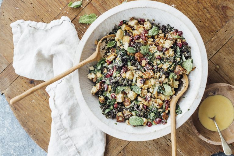 This Shredded Kale Salad With Cranberries Is All About The Crispy Tofu   E21a6514 Michelle Nash Photography 1694 768x512 