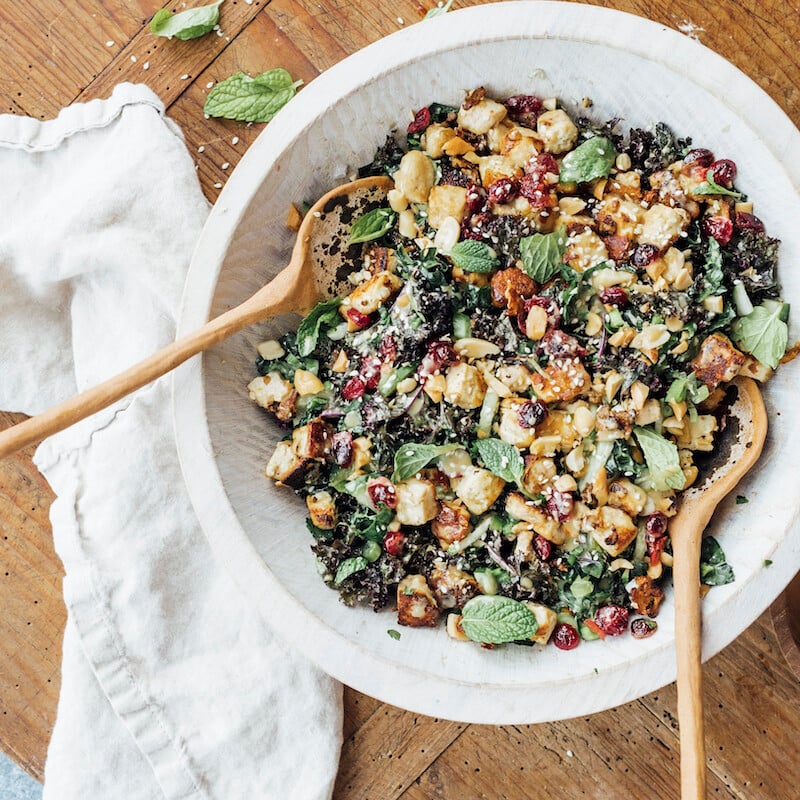 kale salad with cranberries and peanuts, how to make the best kale salad