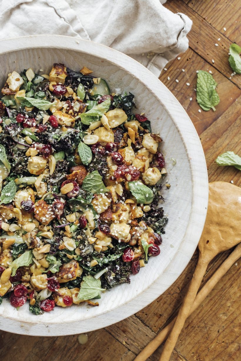 kale salad with cranberries and peanuts, the best kale salad recipe