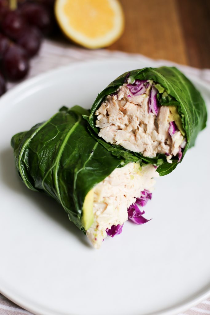 Caesar Chicken Collard Wraps_healthy lunch ideas