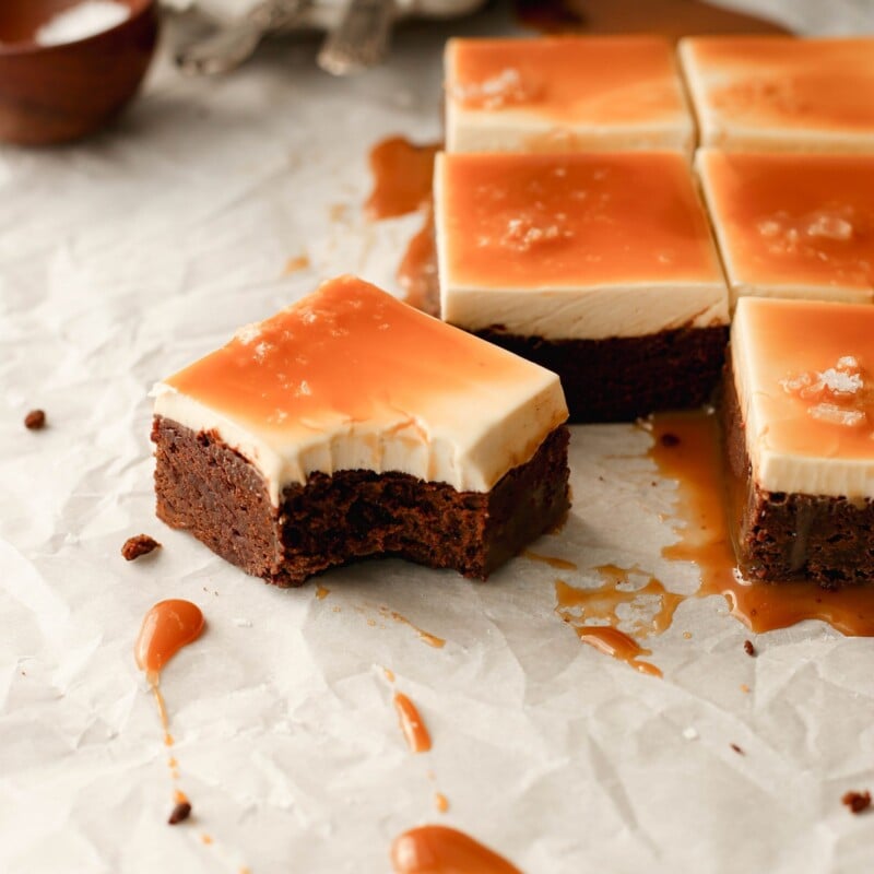 Salted Caramel Cheesecake Brownies are the indulgent dessert to make tonight
