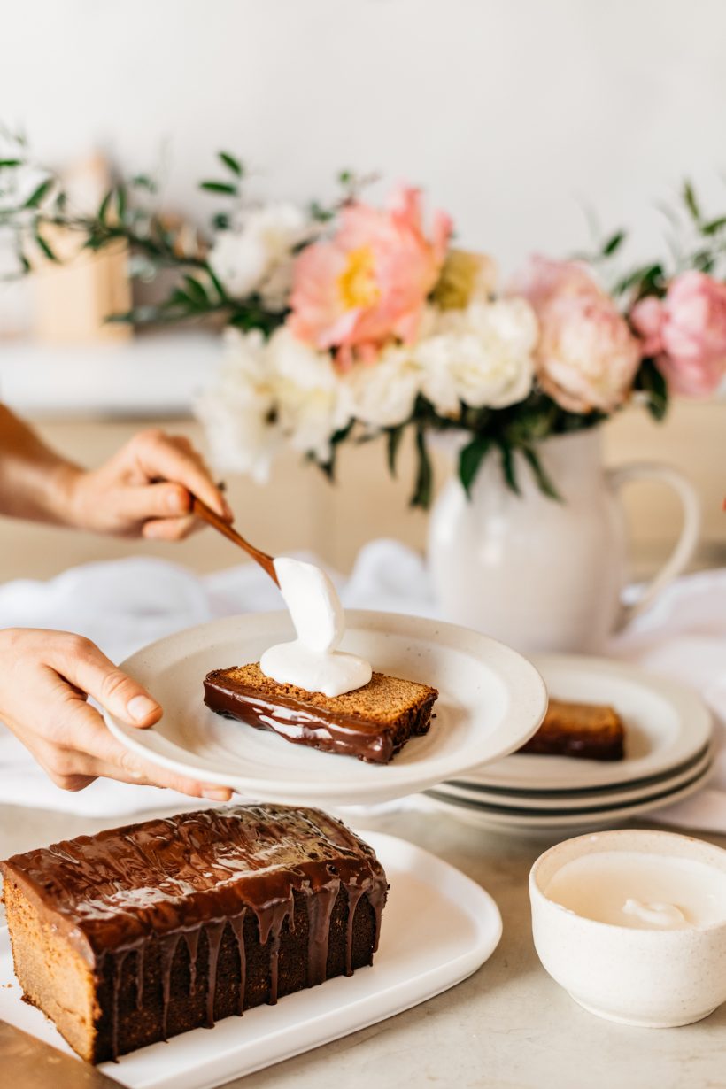 Valentine's Brunch Menu, Chocolate Cake and Flowers Peonies