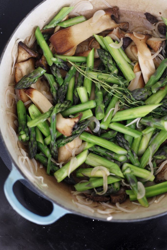 Asparagus and Mushroom Ragout With Poached Eggs_best spring recipes