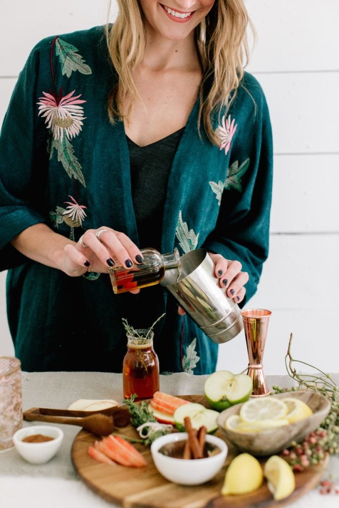 Bourbon Apple Cider With an Herbal Twist_creative V Day ideas
