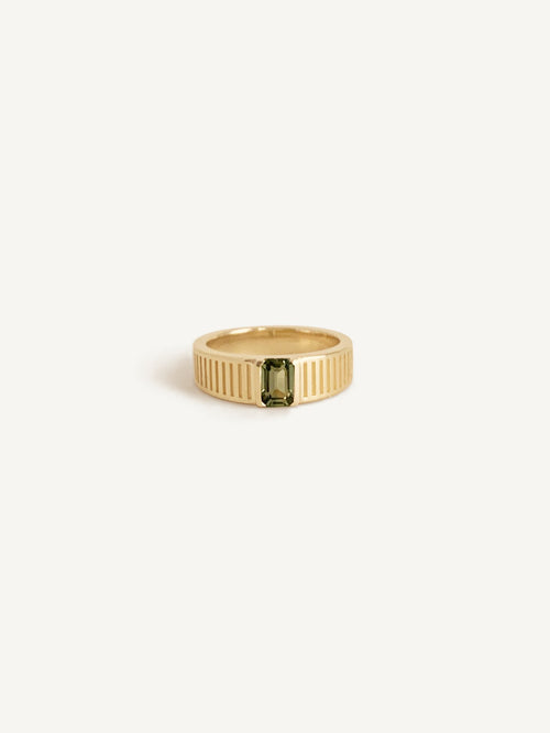 Mini Solis Ribbed Ring II 14K Gold - Kinn 4