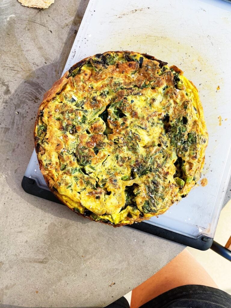 charred kale frittata