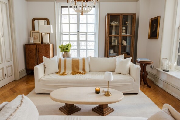 Small living room and white couch