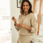 Woman using facial oil