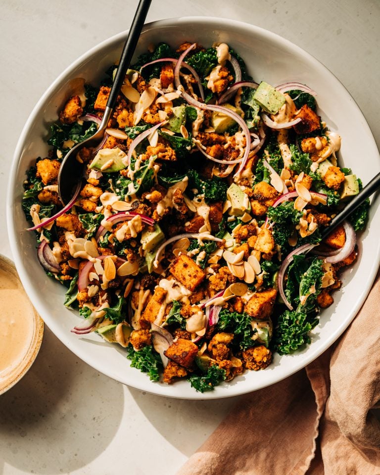 Kale Power Salad with Spicy Almond Sauce_ anti-inflammatory food