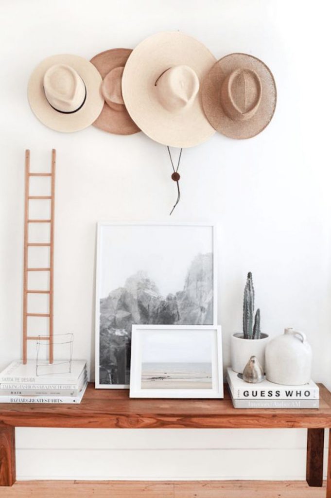 minimalist design, hats, artwork, framed art_how to refresh your space 