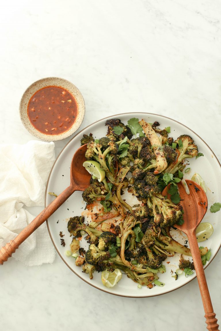 Crispy sweet and spicy grilled broccoli