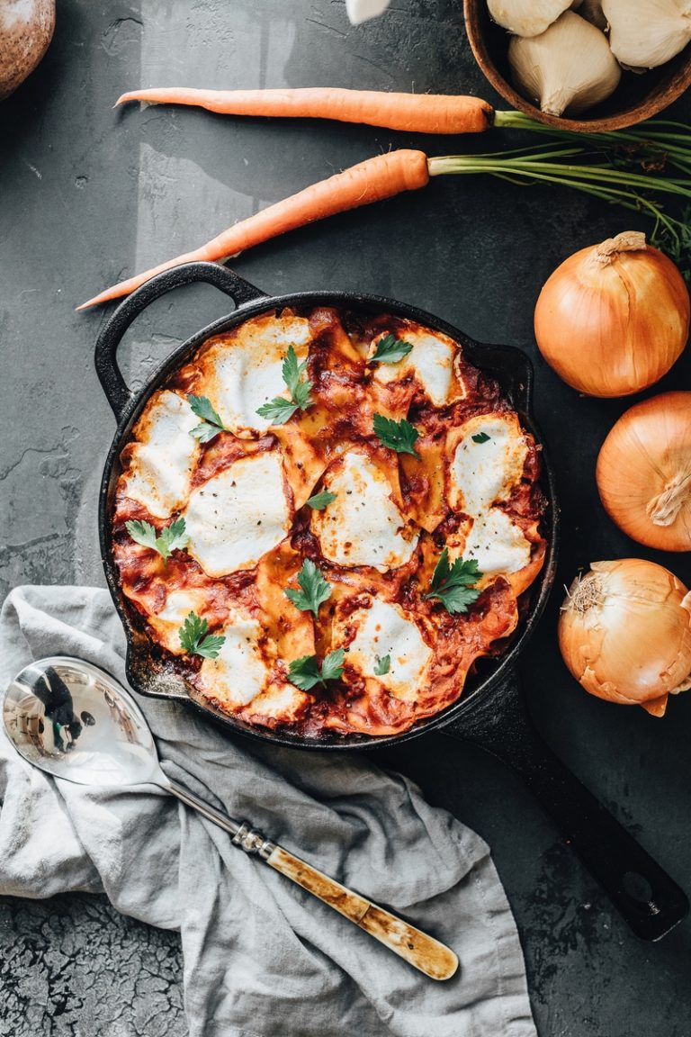 Michelle Nash photography, freezer meals, Skillet Eggplant Lasagna, healthy weeknight meals_healthy freezer meals