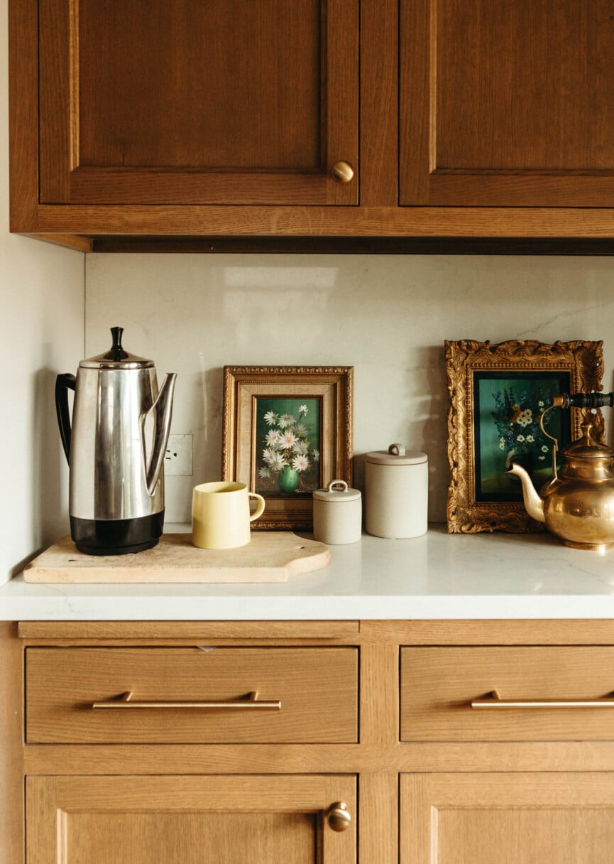 organized kitchen cabinets coffee nook