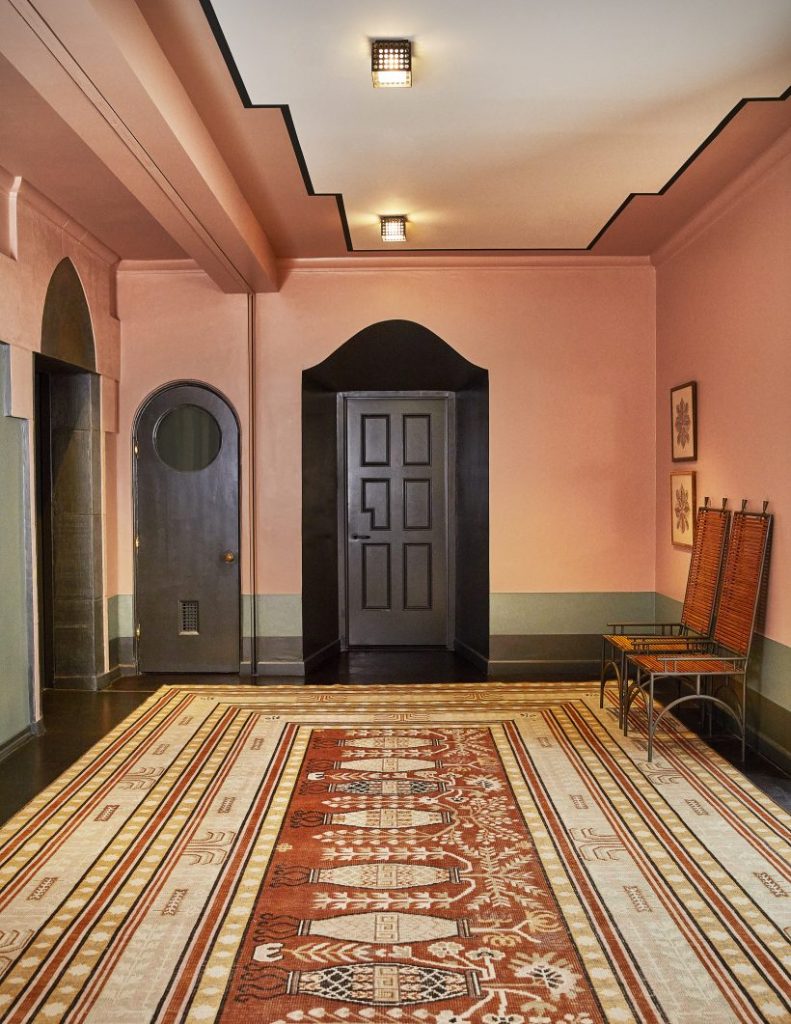 Hallway of the Proper Hotel designed by Kelly Wearstler_best coral paint colors
