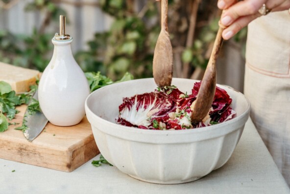 raddichio white bean salad, olivia muniak aperitivo dinner party