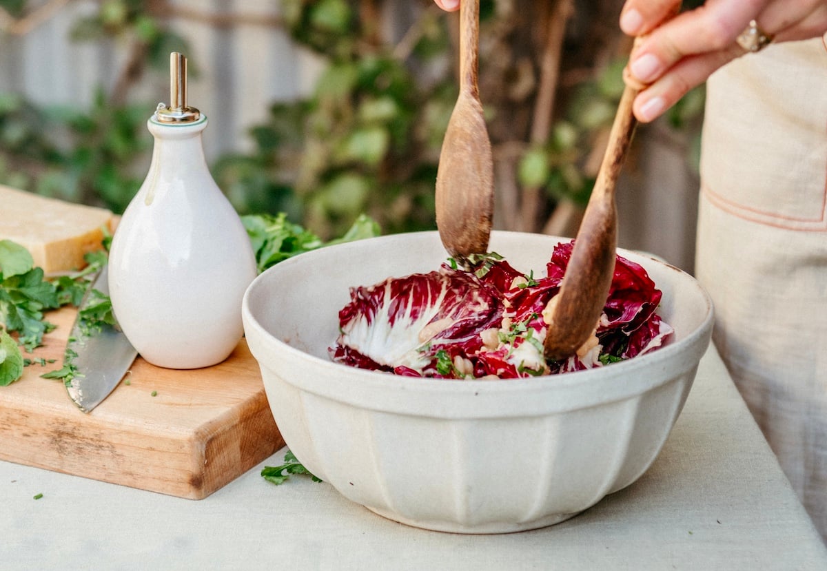 raddichio white bean salad, olivia muniak aperitivo dinner party