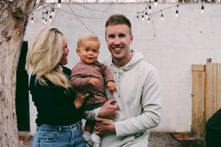 Edie Horstman with her son and husband