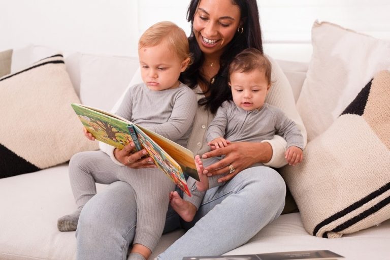 Brandy Joy Smith reading to her two children_cheap mother's day gifts