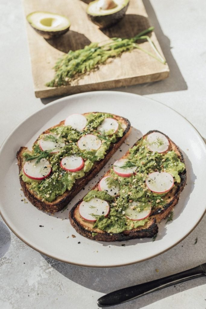 Avocado Toast With Kale Pesto and Crunchy Veggies_easy mother's day recipes