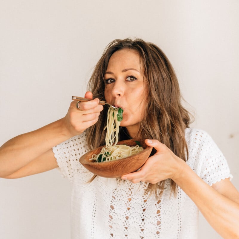 creamy lemon pasta recipe, camille portrait