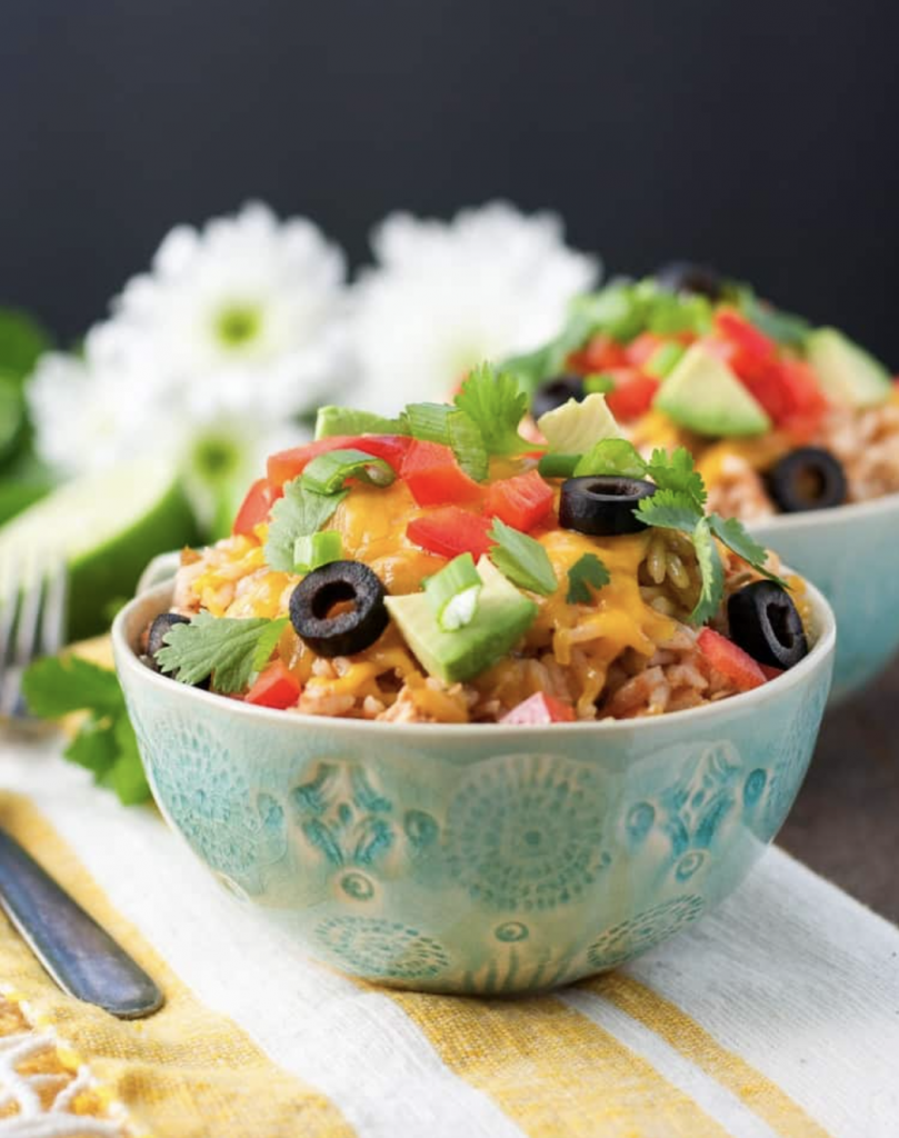 4-Ingredient, 4-Minute Chicken Taco Rice Bowls from The Seasoned Mom_weeknight dinner recipes for one
