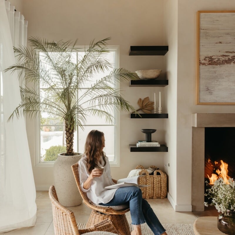 Camille Styles living room plants