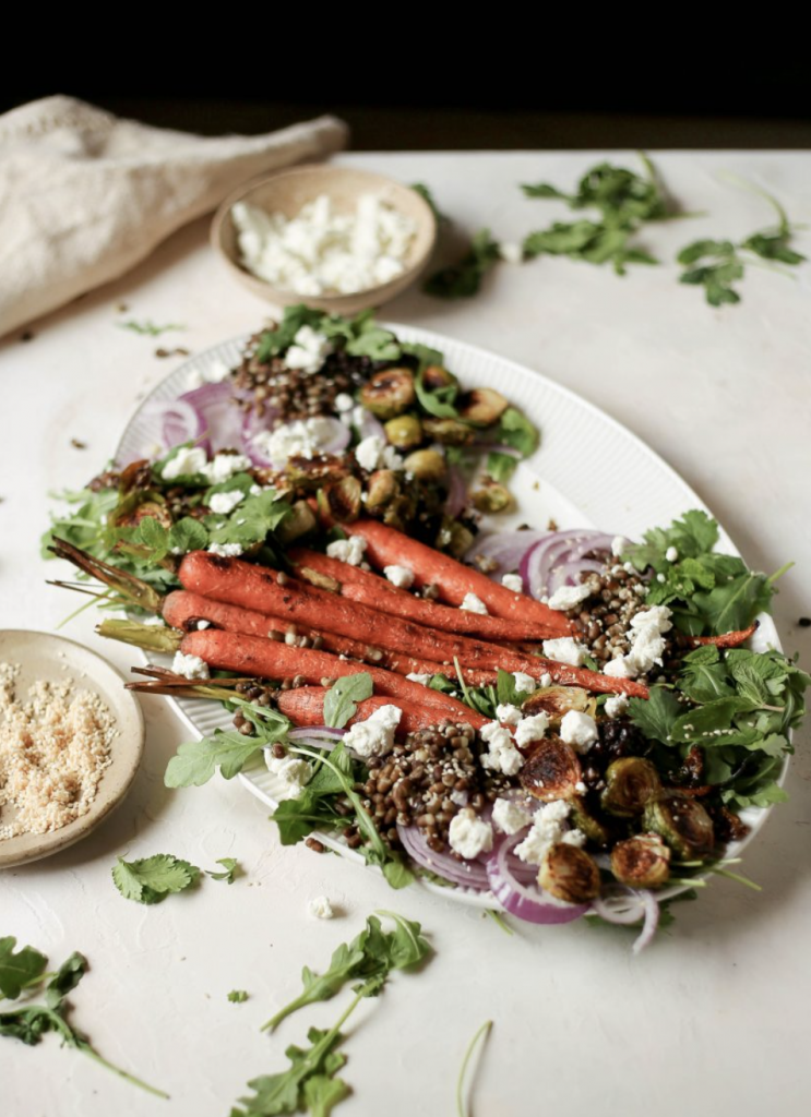 best foods with electrolytes_Black Lentil Salad with Roasted Vegetables & Goat Cheese