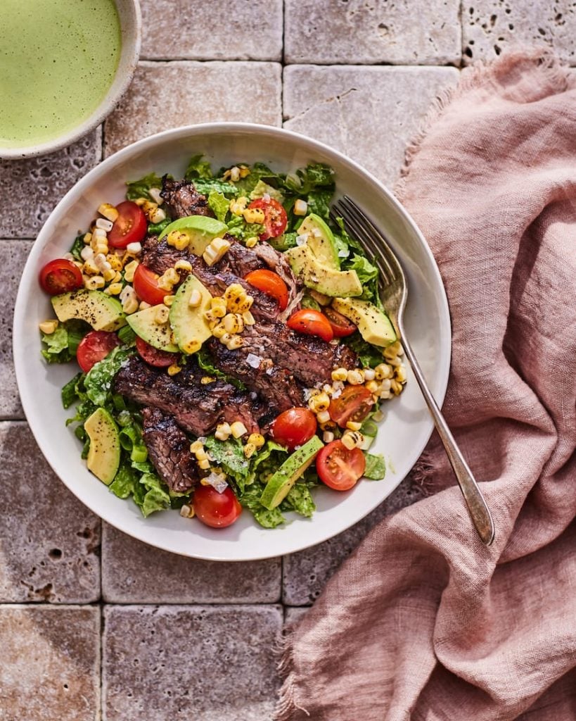 Loaded Steak Salad Bowl With Yogurt Green Goddess_healthy bowl recipes