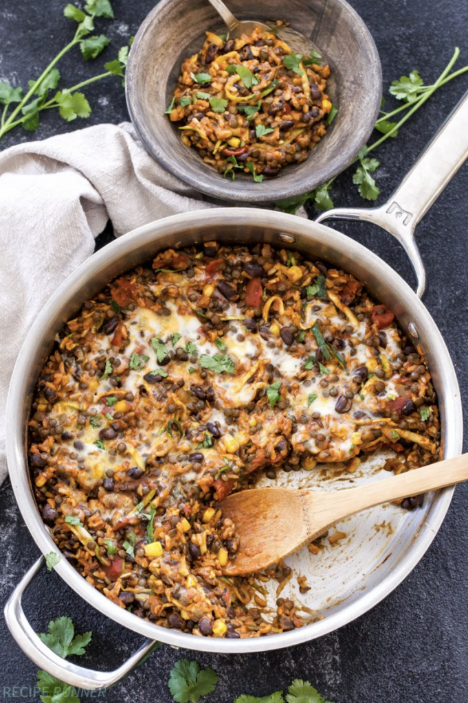 One Pot Cheesy Mexican Lentils, Black Beans and Rice from Recipe Runner_One-Pot Rice Recipes
