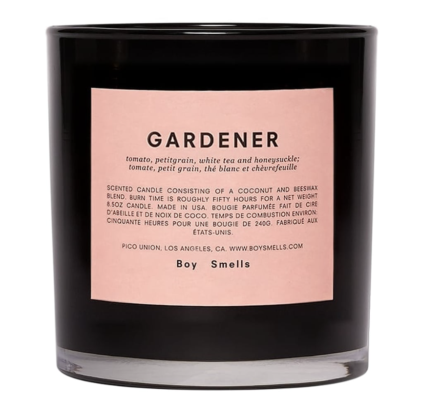 boy smells gardener scented candle
