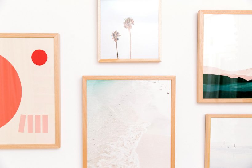 tropical photos on walls