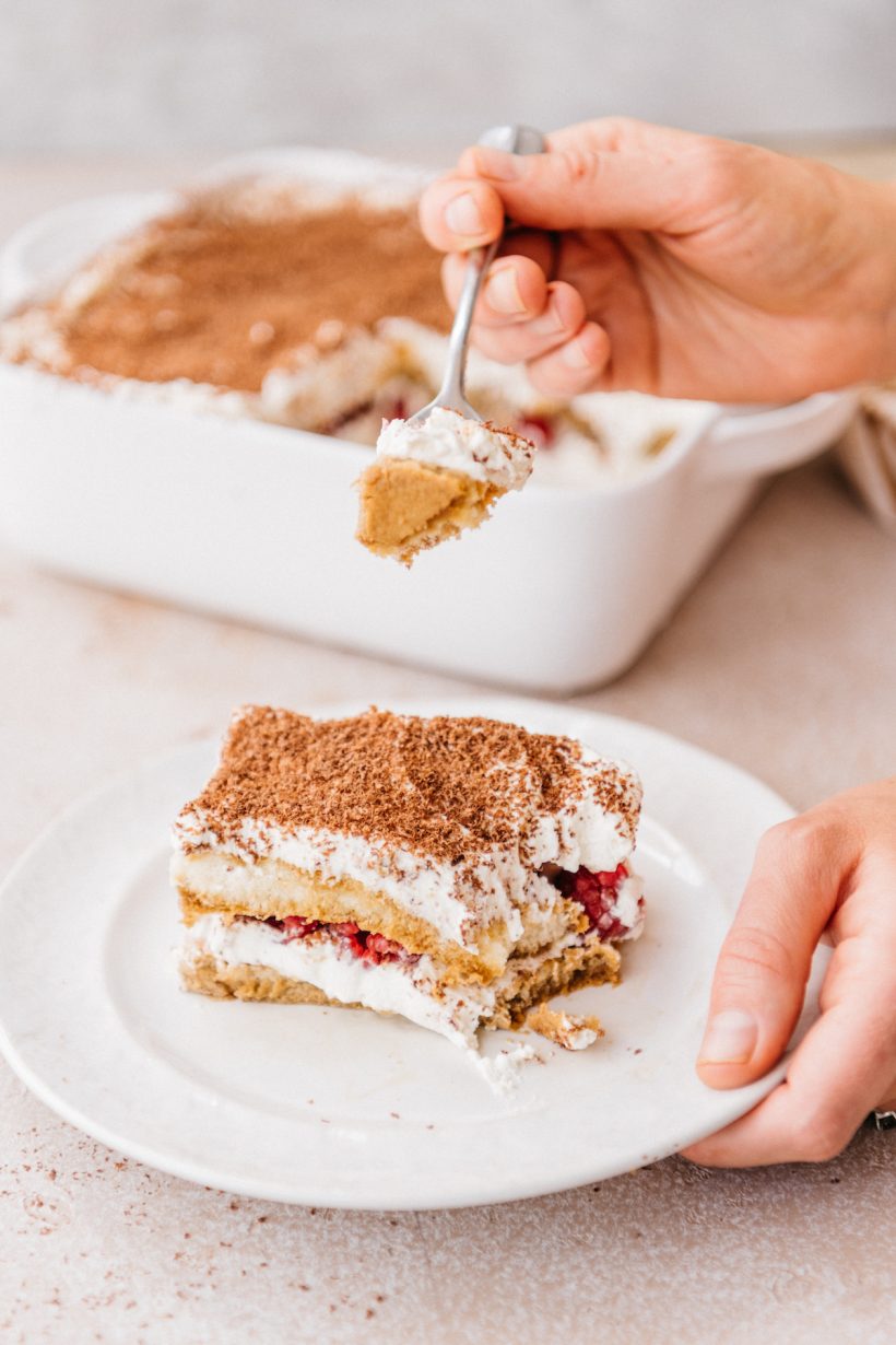 Easy Raspberry Tiramisu Recipe, summer dessert